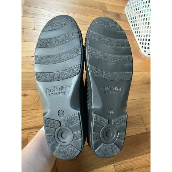 Josef Seibel Air Massage Womens 40 Black Leather Fisherman Lace-Up Sandal Grunge - Picture 8 of 8